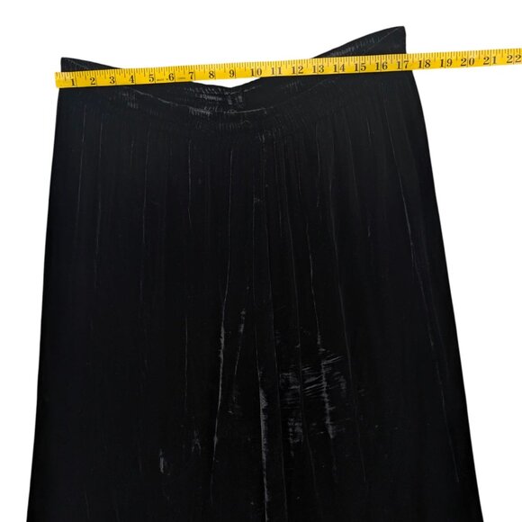 RTW Charleston Silk Velvet Pants Womens Black Wide Leg High Pleated Pull On OSFA - Picture 6 of 9